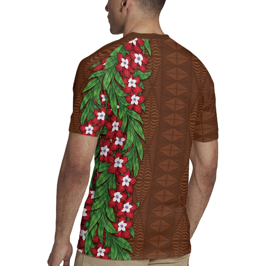 Tonga Language Week Rugby Jersey Heilala Floral Brown