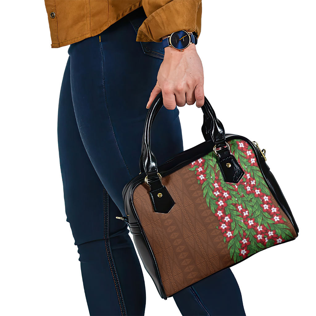 Tonga Language Week Shoulder Handbag Heilala Floral Brown