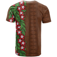 Tonga Language Week T Shirt Heilala Floral Brown