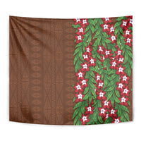 Tonga Language Week Tapestry Heilala Floral Brown