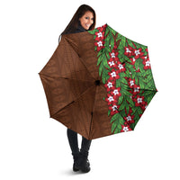 Tonga Language Week Umbrella Heilala Floral Brown
