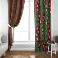 Tonga Language Week Window Curtain Heilala Floral Brown