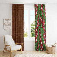 Tonga Language Week Window Curtain Heilala Floral Brown