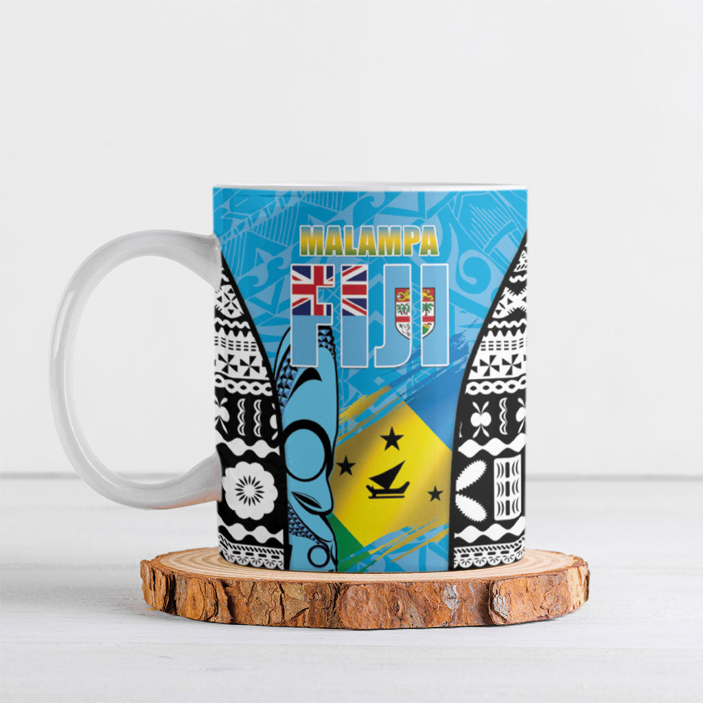Personalised Malampa Fiji Day 2026 Ceramic Mug Unique Style LT05 Blue - Polynesian Pride