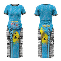 Personalised Malampa Fiji Day 2026 Couples Matching Short Sleeve Bodycon Dress and Hawaiian Shirt Unique Style LT05 - Polynesian Pride