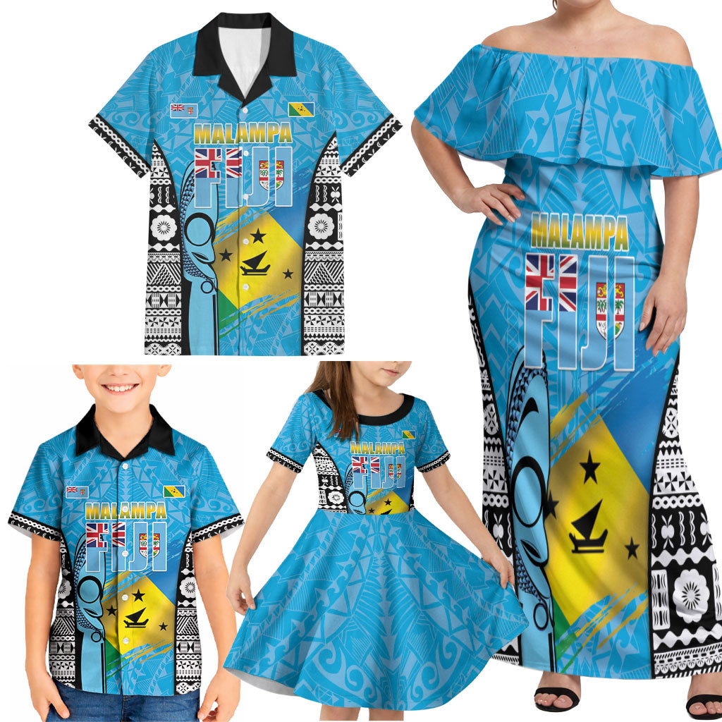 Personalised Malampa Fiji Day 2026 Family Matching Off Shoulder Maxi Dress and Hawaiian Shirt Unique Style LT05 - Polynesian Pride
