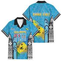 Personalised Malampa Fiji Day 2026 Family Matching Puletasi and Hawaiian Shirt Unique Style LT05 Dad's Shirt - Short Sleeve Blue - Polynesian Pride