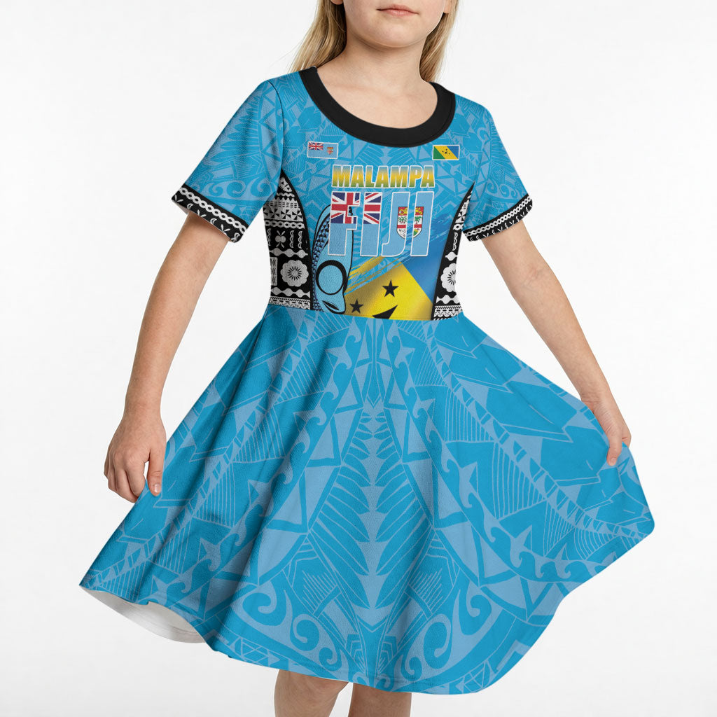 Personalised Malampa Fiji Day 2026 Kid Short Sleeve Dress Unique Style LT05 - Polynesian Pride