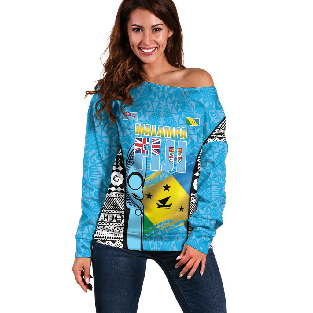 Personalised Malampa Fiji Day 2026 Off Shoulder Sweater Unique Style