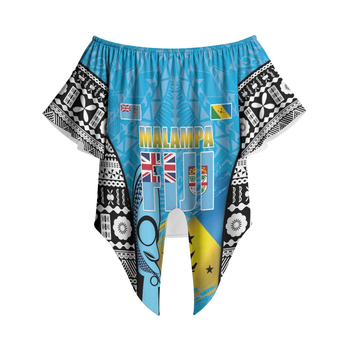 Personalised Malampa Fiji Day 2026 Off Shoulder Wrap Waist Top Unique Style LT05 - Polynesian Pride