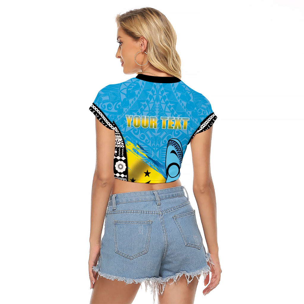 Personalised Malampa Fiji Day 2026 Raglan Cropped T Shirt Unique Style LT05 - Polynesian Pride