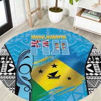 Malampa Fiji Day 2026 Round Carpet Unique Style LT05 Blue - Polynesian Pride