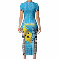 Personalised Malampa Fiji Day 2026 Short Sleeve Bodycon Dress Unique Style LT05 - Polynesian Pride