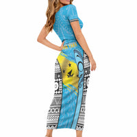 Personalised Malampa Fiji Day 2026 Short Sleeve Bodycon Dress Unique Style LT05 - Polynesian Pride