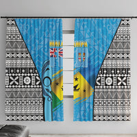 Malampa Fiji Day 2026 Window Curtain Unique Style LT05 With Hooks Blue - Polynesian Pride