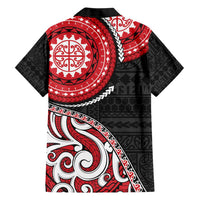 New Zealand Red Maori Koru Simple Style Family Matching Short Sleeve Bodycon Dress and Hawaiian Shirt LT05 - Polynesian Pride