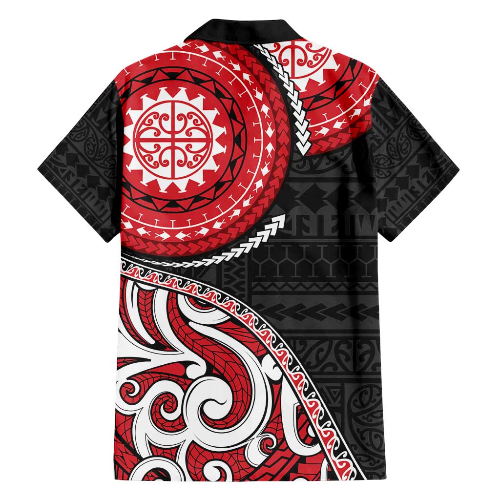 New Zealand Red Maori Koru Simple Style Family Matching Summer Maxi Dress and Hawaiian Shirt LT05 - Polynesian Pride