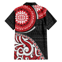 New Zealand Red Maori Koru Simple Style Family Matching Summer Maxi Dress and Hawaiian Shirt LT05 - Polynesian Pride