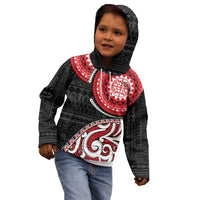 New Zealand Red Maori Koru Simple Style Kid Hoodie LT05 - Polynesian Pride