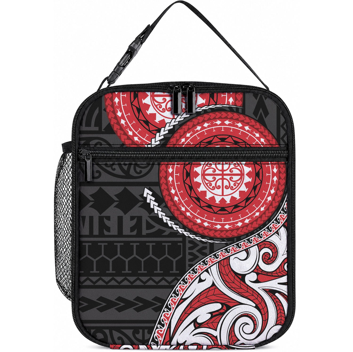 New Zealand Red Maori Koru Simple Style Lunch Bag LT05 10.2 × 8.3 × 4.3 inch Red - Polynesian Pride