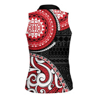 New Zealand Red Maori Koru Simple Style Women Sleeveless Polo Shirt
