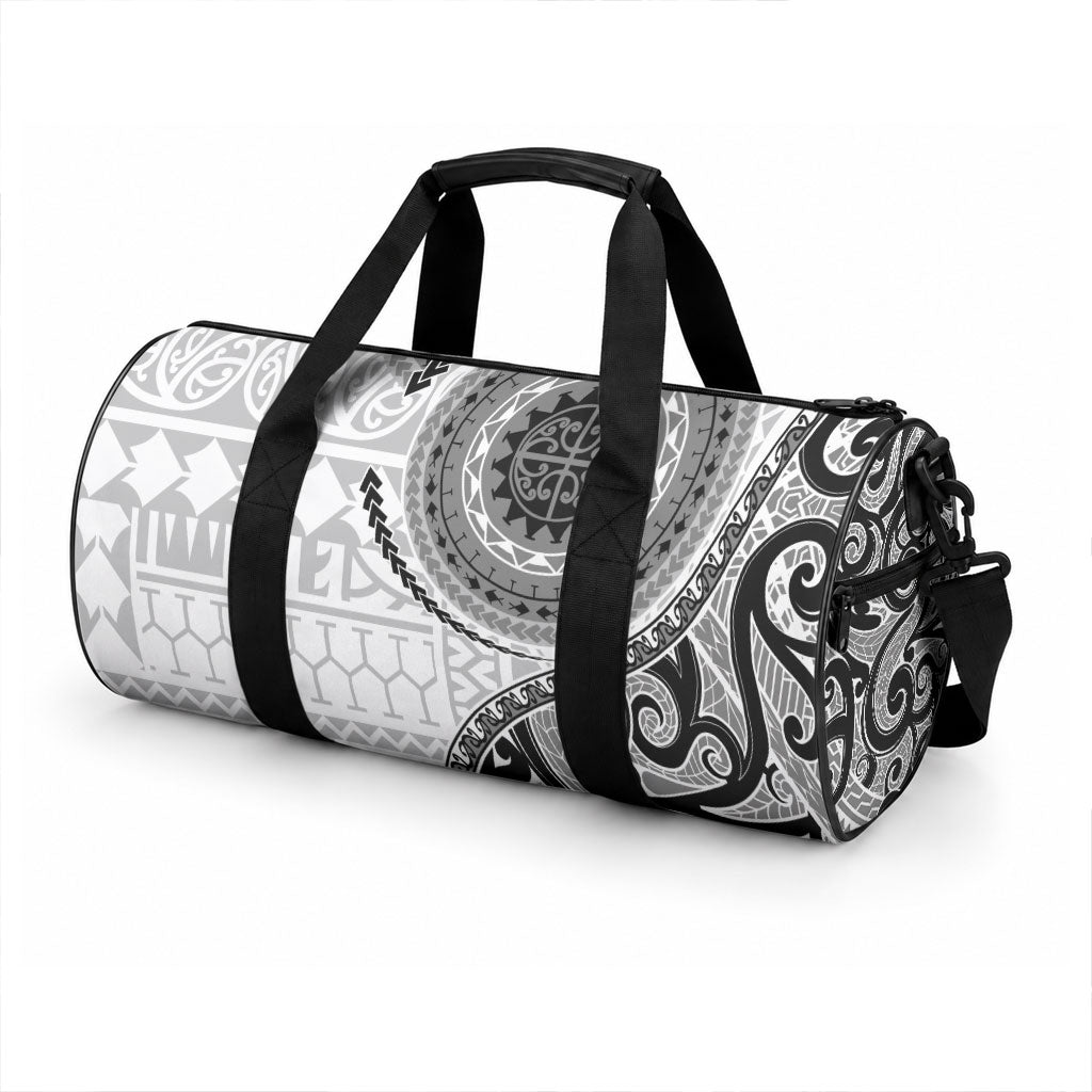 New Zealand White Maori Koru Simple Style Duffle Bag LT05 - Polynesian Pride