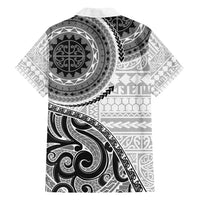 New Zealand White Maori Koru Simple Style Family Matching Summer Maxi Dress and Hawaiian Shirt LT05 - Polynesian Pride