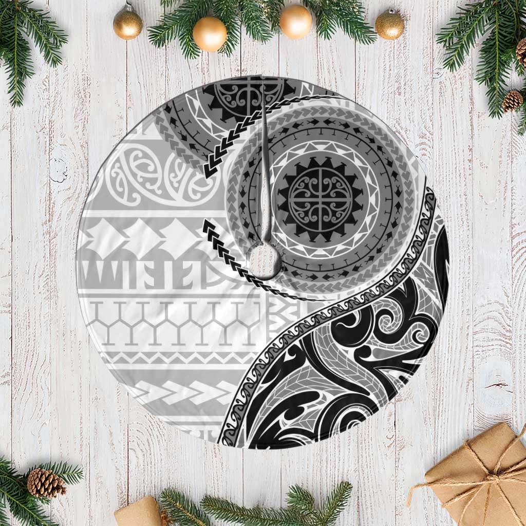 New Zealand White Maori Koru Simple Style Tree Skirt LT05 Casual White - Polynesian Pride