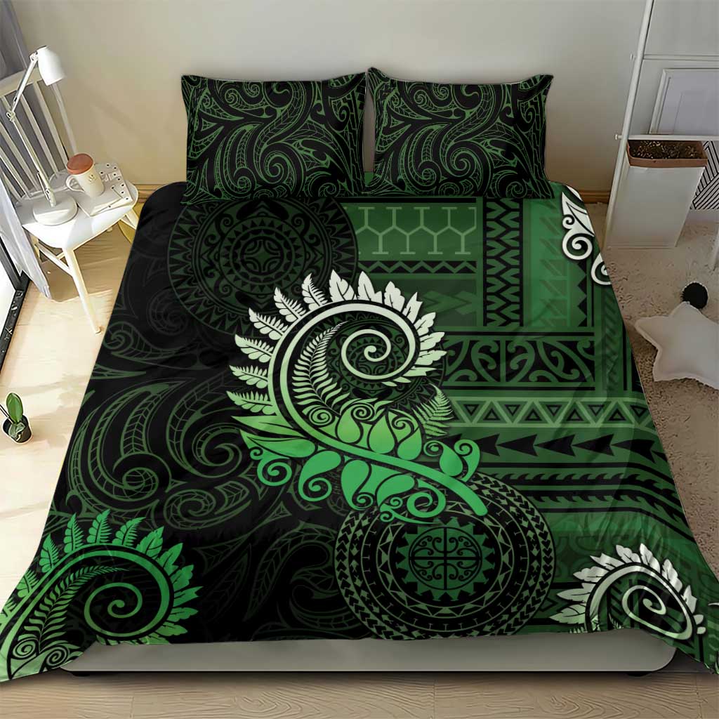 New Zealand Maori Koru Fern Bedding Set Spiral Polynesian Style Green LT05 - Polynesian Pride