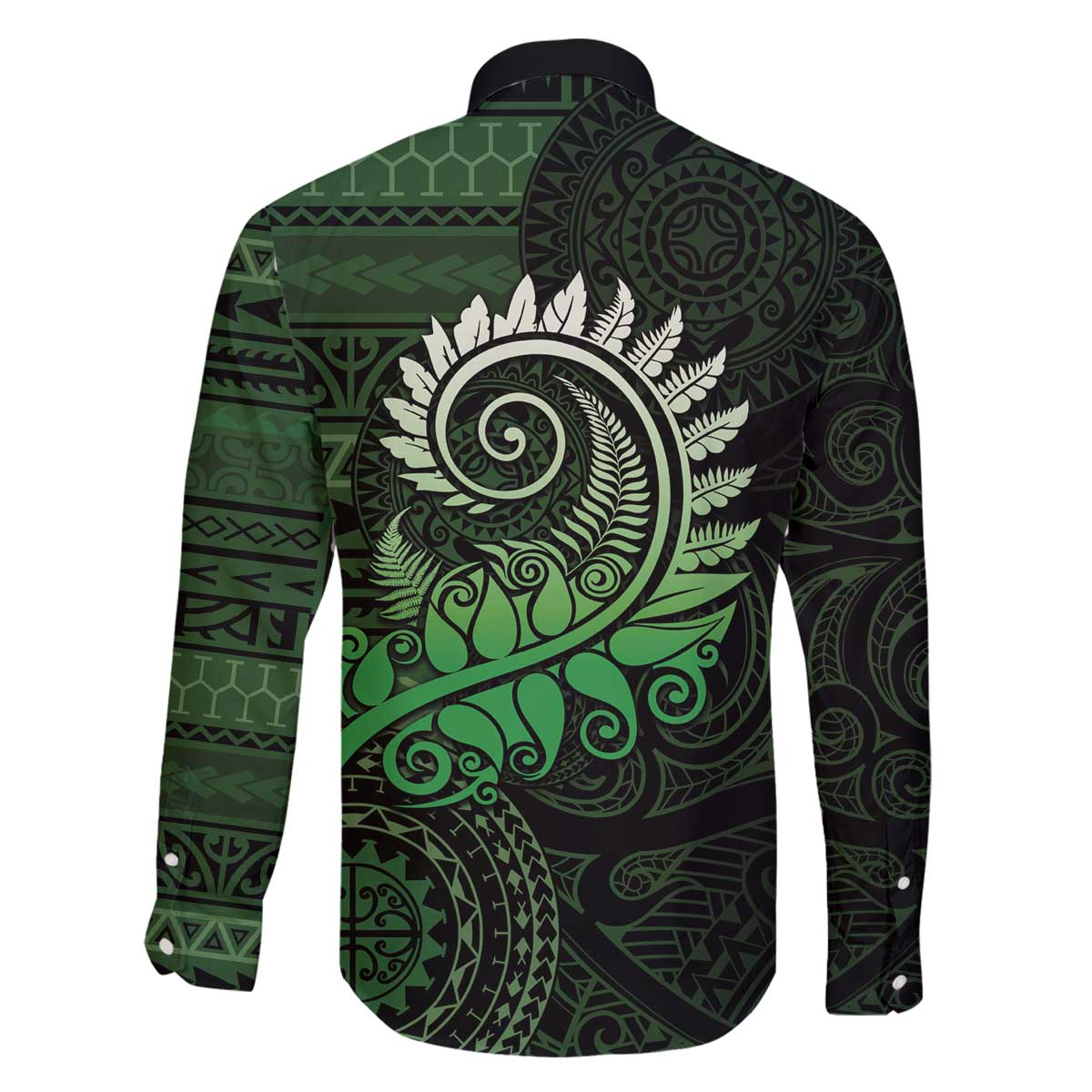 New Zealand Maori Koru Fern Family Matching Puletasi and Hawaiian Shirt Spiral Polynesian Style Green LT05 - Polynesian Pride