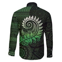 New Zealand Maori Koru Fern Family Matching Puletasi and Hawaiian Shirt Spiral Polynesian Style Green LT05 - Polynesian Pride