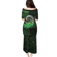 New Zealand Maori Koru Fern Family Matching Puletasi and Hawaiian Shirt Spiral Polynesian Style Green LT05 - Polynesian Pride