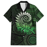 New Zealand Maori Koru Fern Hawaiian Shirt Spiral Polynesian Style Green LT05 Green - Polynesian Pride