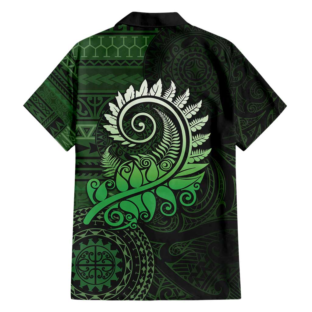 New Zealand Maori Koru Fern Hawaiian Shirt Spiral Polynesian Style Green LT05 - Polynesian Pride