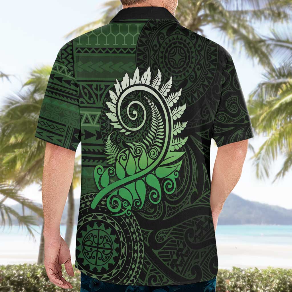 New Zealand Maori Koru Fern Hawaiian Shirt Spiral Polynesian Style Green LT05 - Polynesian Pride