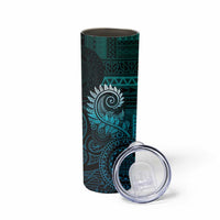 New Zealand Maori Koru Fern Skinny Tumbler Spiral Polynesian Style Aqua Gradient LT05 - Polynesian Pride