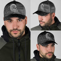 New Zealand Maori Koru Fern Classic Cap Spiral Polynesian Style Gray - Polynesian Pride