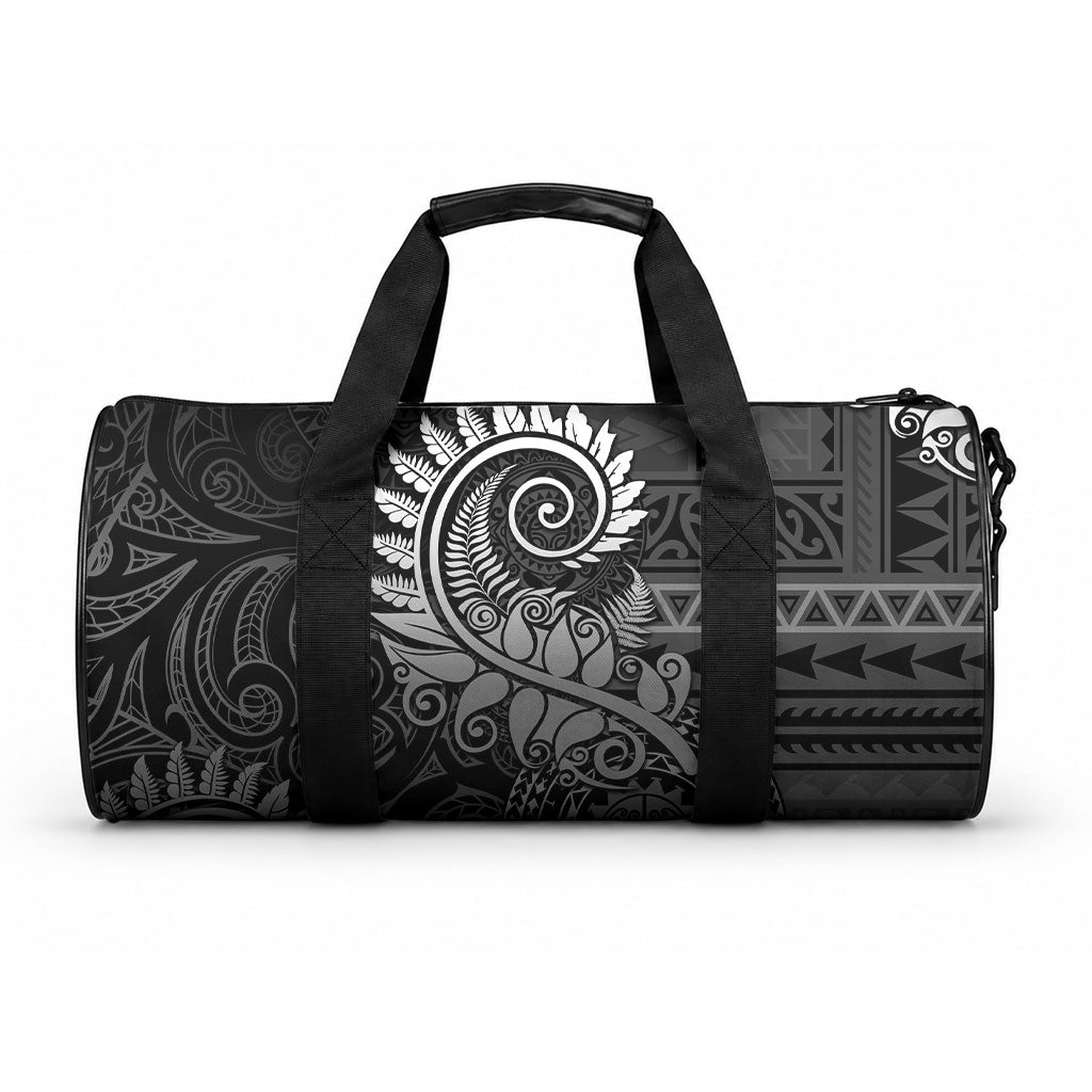 New Zealand Maori Koru Fern Duffle Bag Spiral Polynesian Style Gray LT05 One size Gray - Polynesian Pride