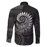 New Zealand Maori Koru Fern Family Matching Mermaid Dress and Hawaiian Shirt Spiral Polynesian Style Gray LT05 - Polynesian Pride