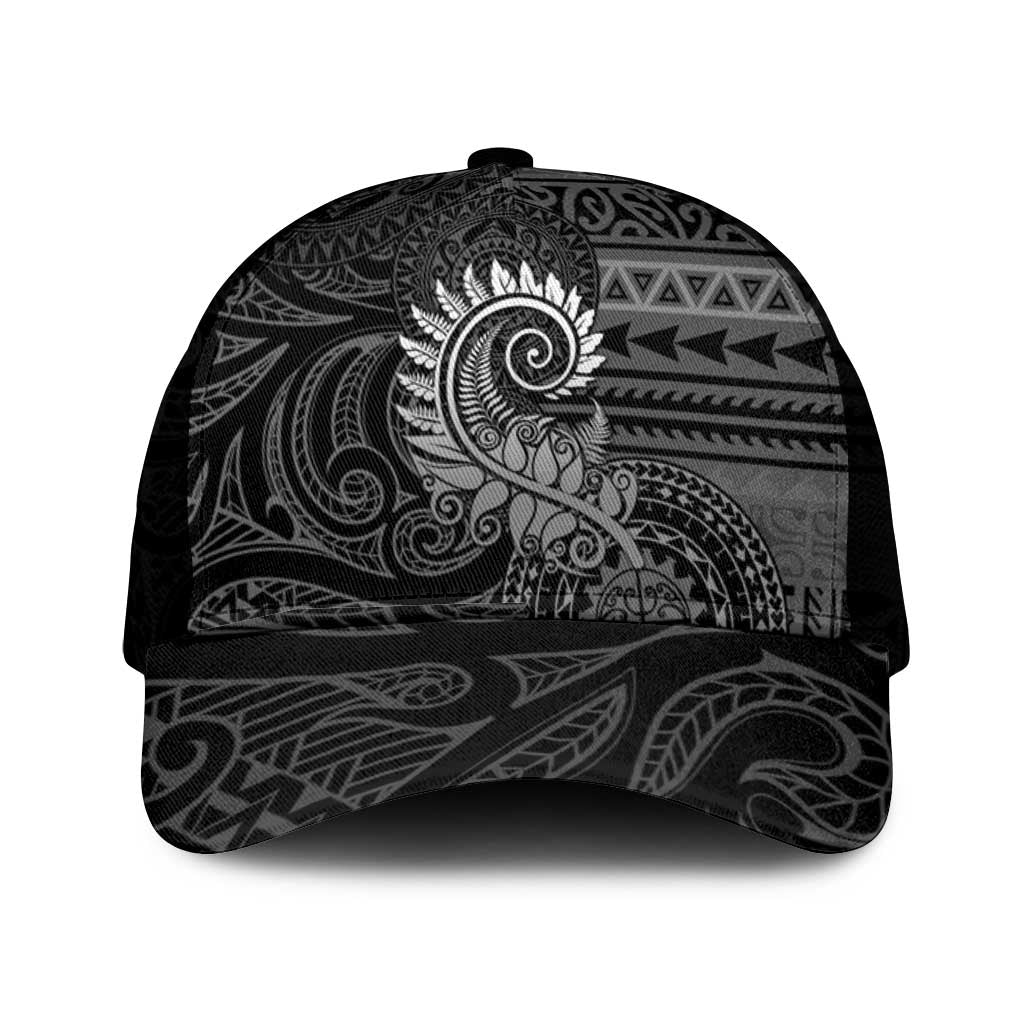 New Zealand Maori Koru Fern Mesh Trucker Cap Spiral Polynesian Style Gray - Polynesian Pride