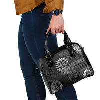 New Zealand Maori Koru Fern Shoulder Handbag Spiral Polynesian Style Gray LT05 - Polynesian Pride