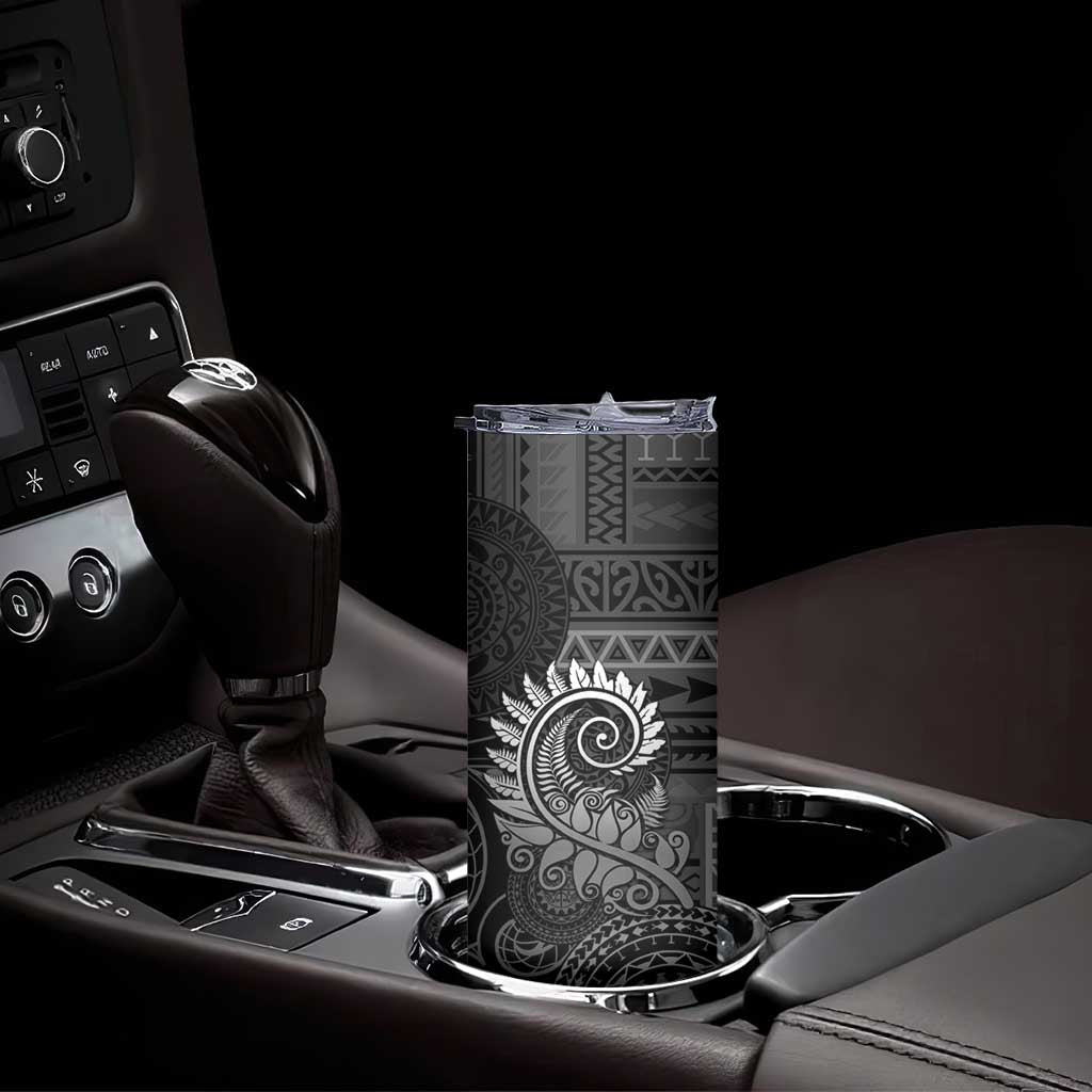 New Zealand Maori Koru Fern Skinny Tumbler Spiral Polynesian Style Gray LT05 - Polynesian Pride