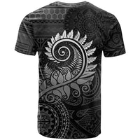 New Zealand Maori Koru Fern T Shirt Spiral Polynesian Style Gray