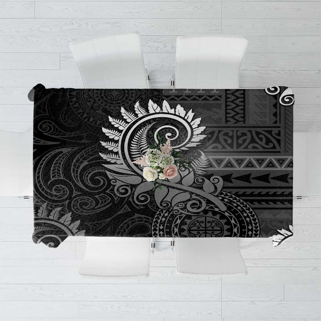New Zealand Maori Koru Fern Tablecloth Spiral Polynesian Style Gray LT05 Gray - Polynesian Pride