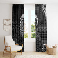 New Zealand Maori Koru Fern Window Curtain Spiral Polynesian Style Gray LT05 - Polynesian Pride