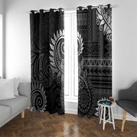 New Zealand Maori Koru Fern Window Curtain Spiral Polynesian Style Gray LT05 With Grommets Gray - Polynesian Pride