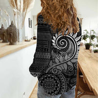 New Zealand Maori Koru Fern Women Casual Shirt Spiral Polynesian Style Gray LT05 - Polynesian Pride