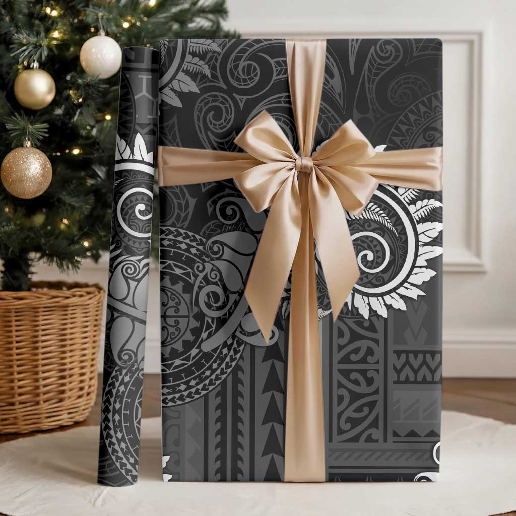 New Zealand Maori Koru Fern Wrapping Paper Spiral Polynesian Style Gray - Polynesian Pride