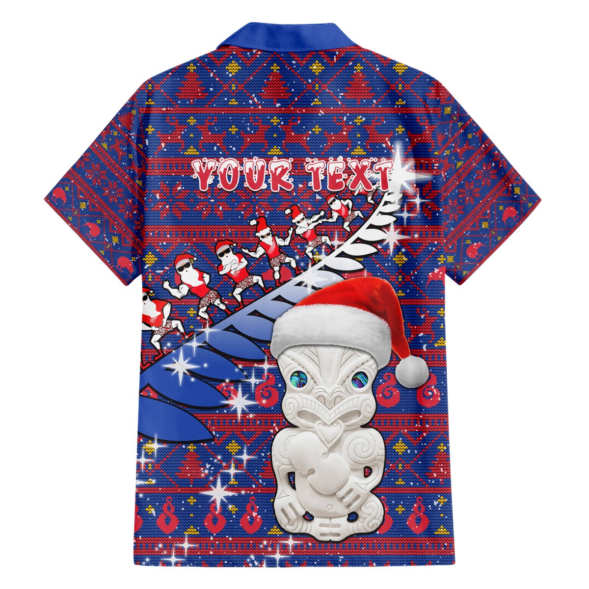 Personalized New Zealand Christmas Hawaiian Shirt Haka Fern Santa Tiki Meri Kirihimete LT05 - Polynesian Pride