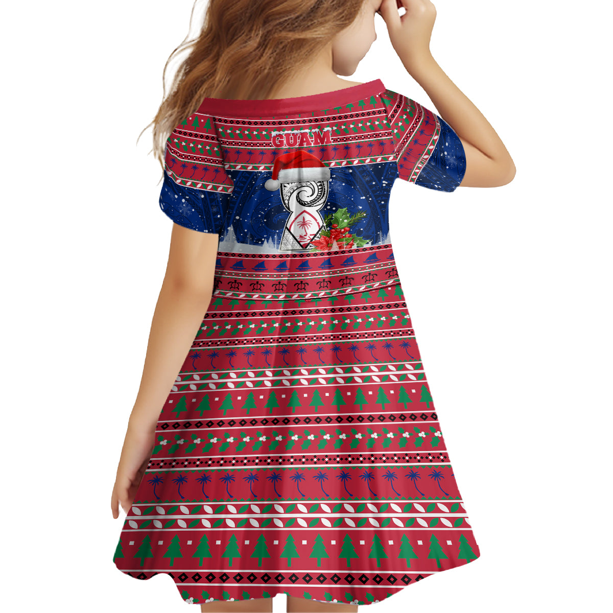Guam Christmas Family Matching Summer Maxi Dress and Hawaiian Shirt Guaman Seal Poinsettia Felis Pasgua LT05 - Polynesian Pride